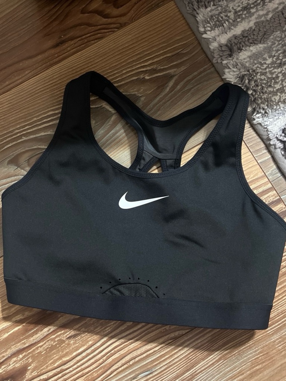 Nike Black Sports Bra with White Swoosh - Racerback Support